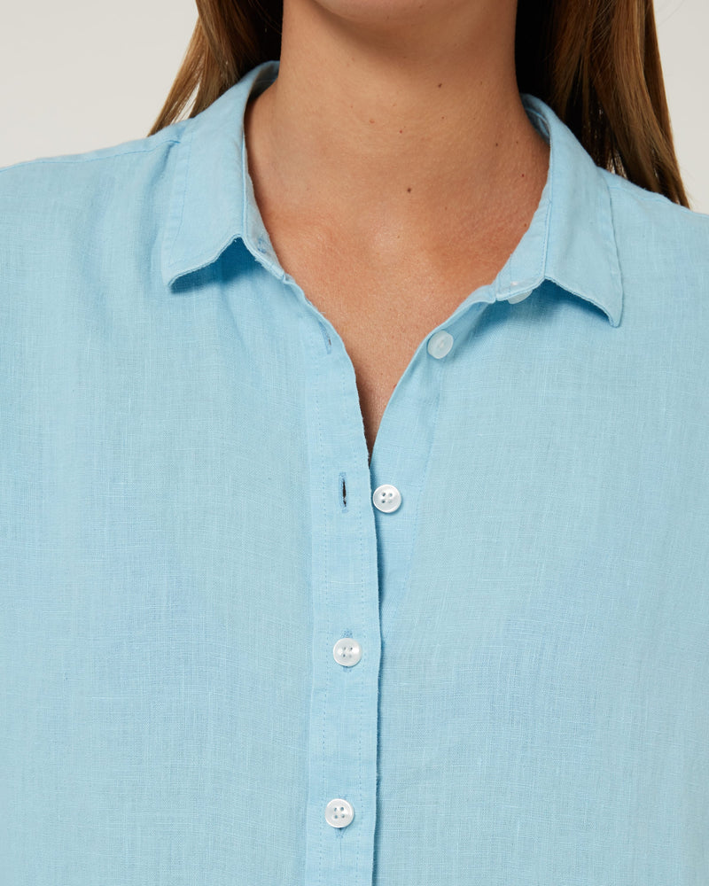 Load image into Gallery viewer, Pilbara Womens Florence Classic Linen Shirt - Airy Blue
