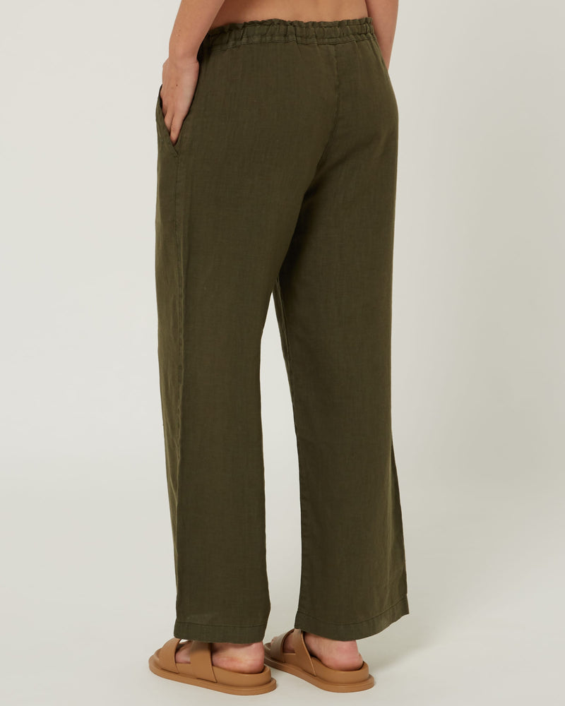 Load image into Gallery viewer, Pilbara Womens Evelyn Linen Pants - Olive
