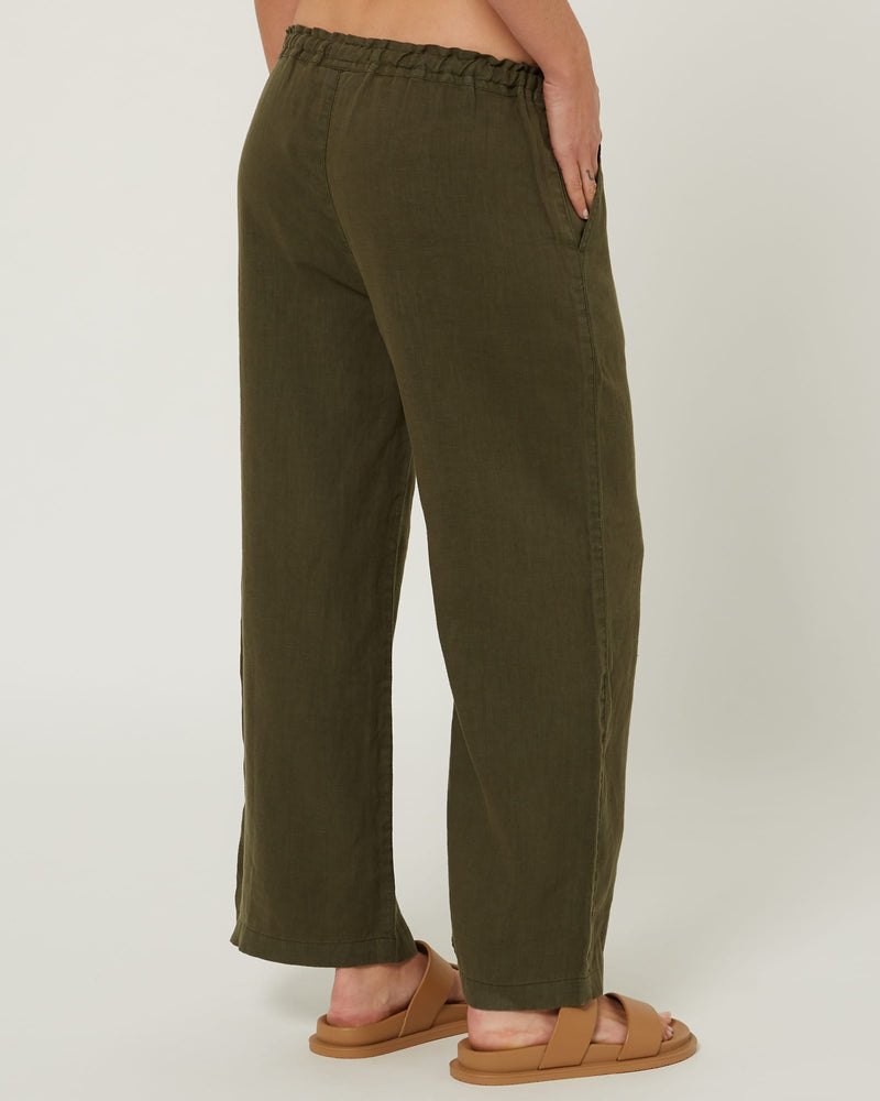 Load image into Gallery viewer, Pilbara Womens Evelyn Linen Pants - Olive
