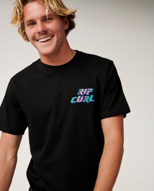 Rip Curl Mens Burner Relaxed Tee - Black