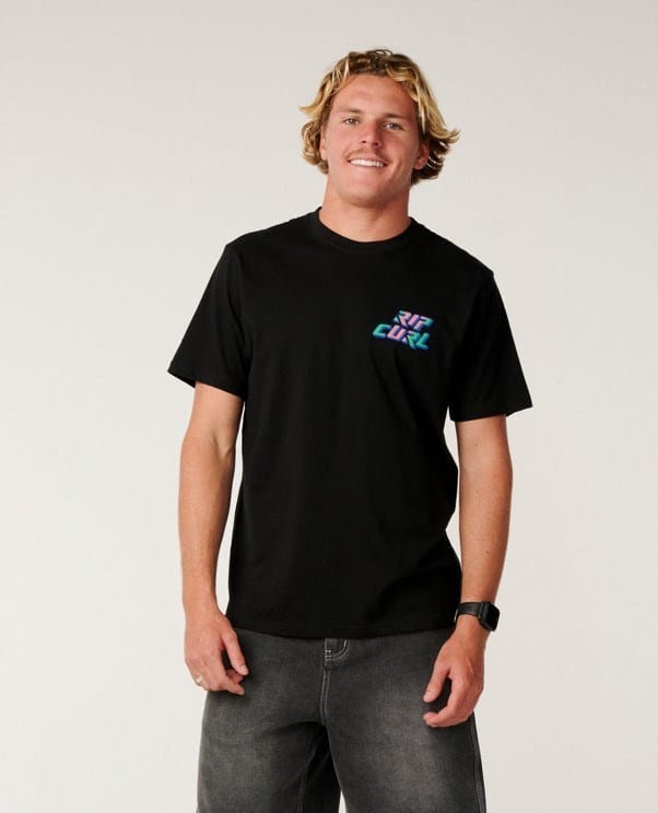 Load image into Gallery viewer, Rip Curl Mens Burner Relaxed Tee - Black
