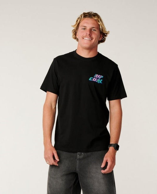Rip Curl Mens Burner Relaxed Tee - Black