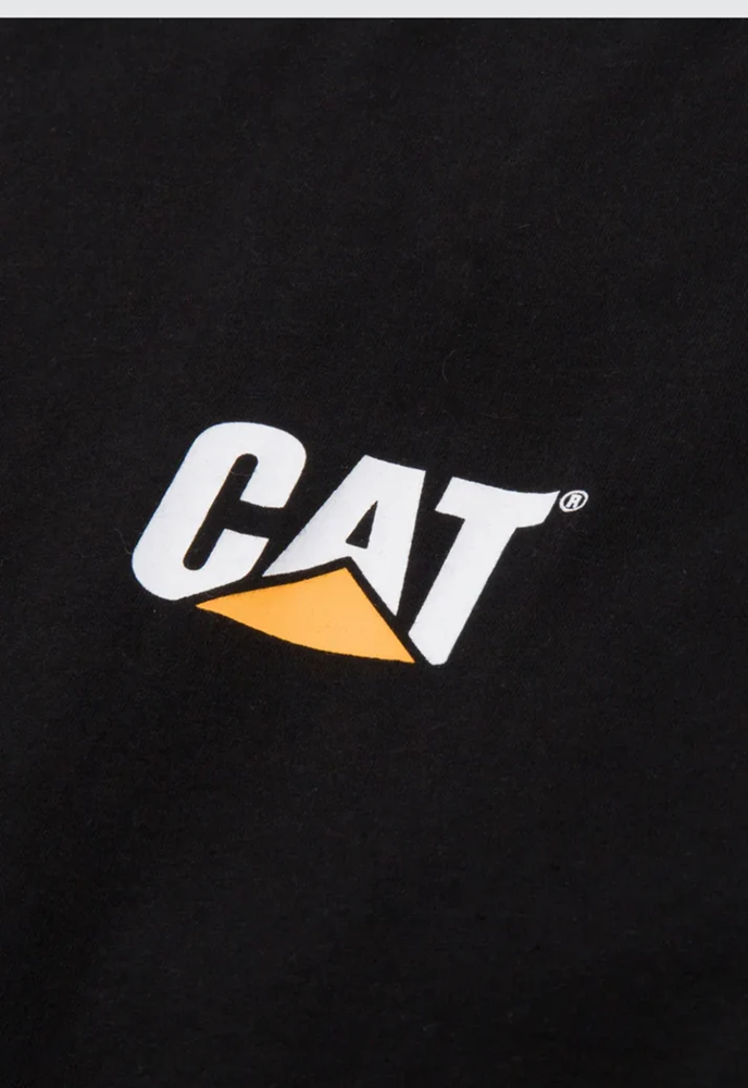 Load image into Gallery viewer, CAT Mens Trademark Banner Long Sleeve Tee - Black
