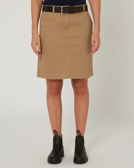 Pilbara Womens Daphne Chino A-Line Skirt - Caramel