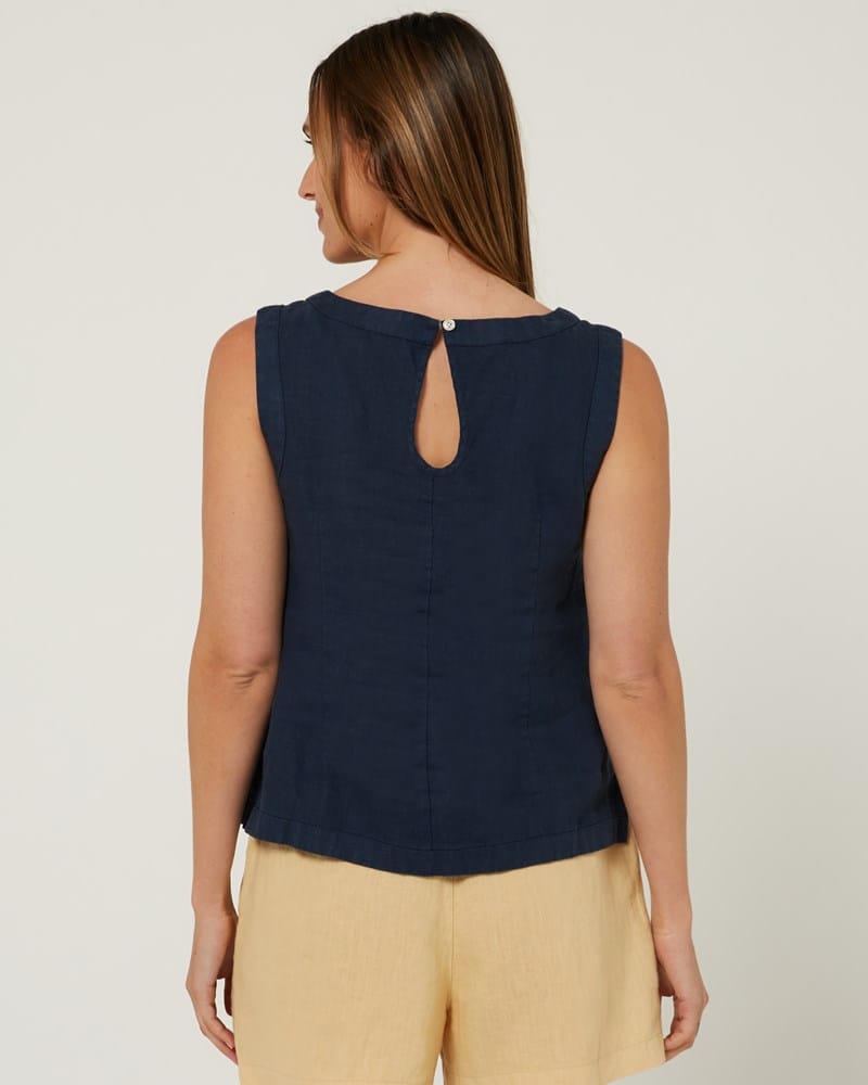 Load image into Gallery viewer, Pilbara Womens Gabriella Linen Top - White
