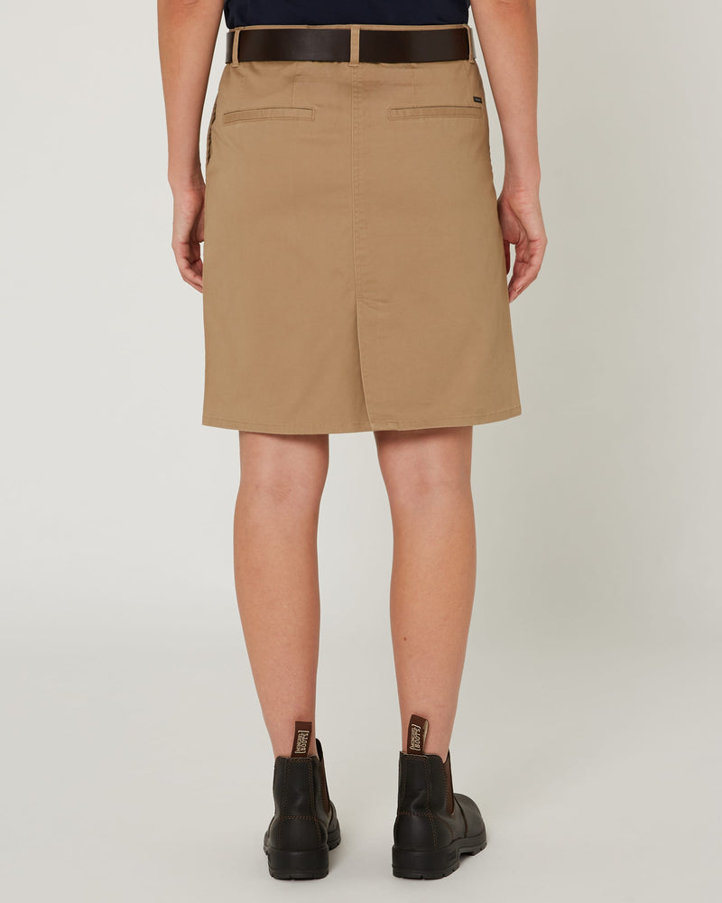 Load image into Gallery viewer, Pilbara Womens Daphne Chino A-Line Skirt - Caramel
