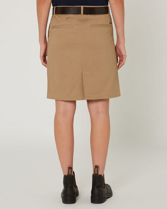 Pilbara Womens Daphne Chino A-Line Skirt - Caramel