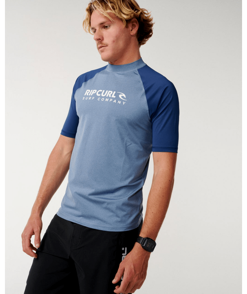 Load image into Gallery viewer, Rip Curl Mens Shock UPF50 Short Sleeve Rash Ves - Bluefin Marle
