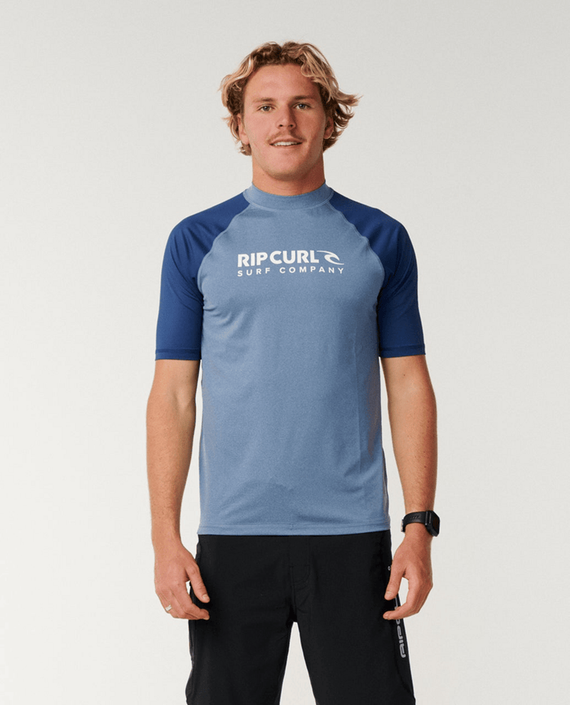 Load image into Gallery viewer, Rip Curl Mens Shock UPF50 Short Sleeve Rash Ves - Bluefin Marle
