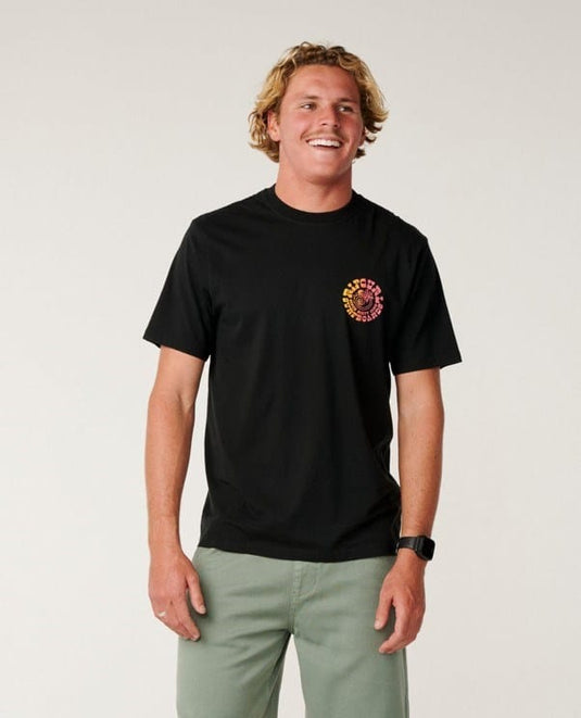 Rip Curl Mens Pacific Rinse Spiral Relaxed Tee - Black