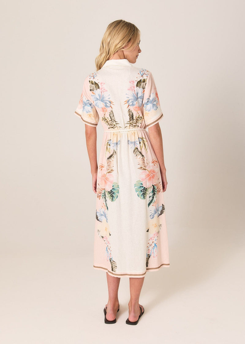 Load image into Gallery viewer, Fate &amp; Becker Solara Placement Print Shirt Dress - Pink
