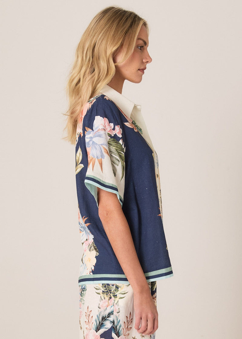 Load image into Gallery viewer, Fate &amp; Becker Solara Placement Print Collared Shirt
