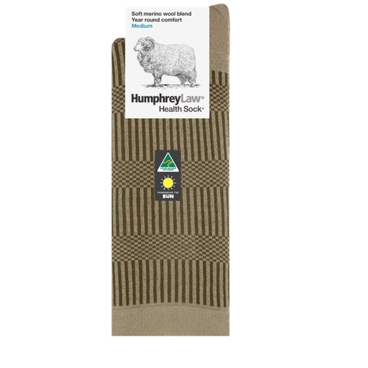 Humphrey Law Mens 65% Fine Merino Wool Patterned Mens Health Sock