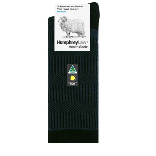 Humphrey Law Mens 65% Fine Merino Wool Patterned Mens Health Sock