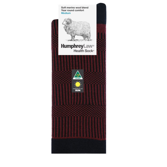 Humphrey Law Mens 65% Fine Merino Wool Patterned Mens Health Sock
