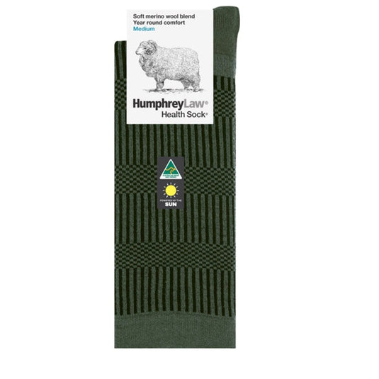 Humphrey Law Mens 65% Fine Merino Wool Patterned Mens Health Sock