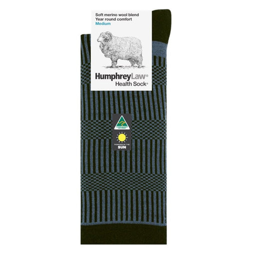 Humphrey Law Mens 65% Fine Merino Wool Patterned Mens Health Sock