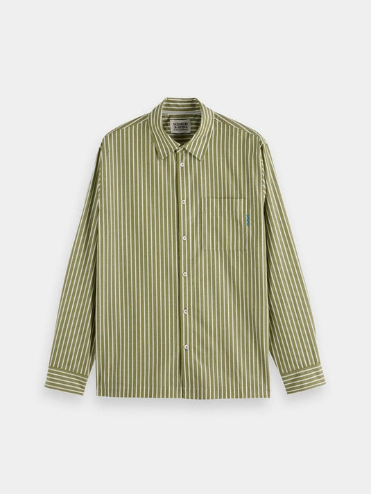 Scotch & Soda Mens Striped Poplin Shirt