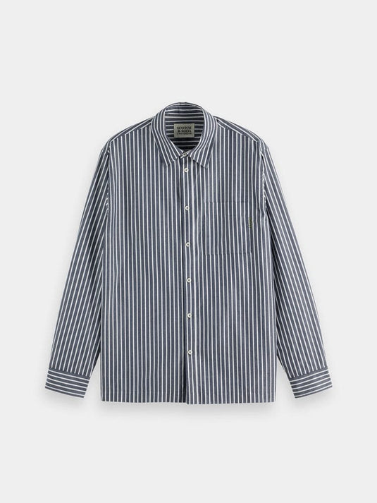 Scotch & Soda Mens Striped Poplin Shirt