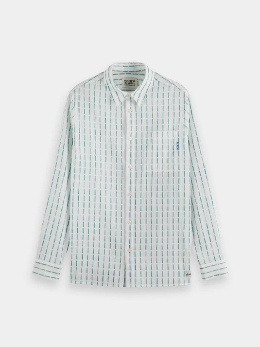 Scotch & Soda Mens Striped Cotton-voile Shirt