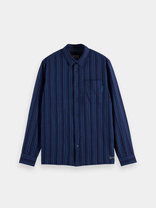 Scotch & Soda Mens Textured Striped Shirt