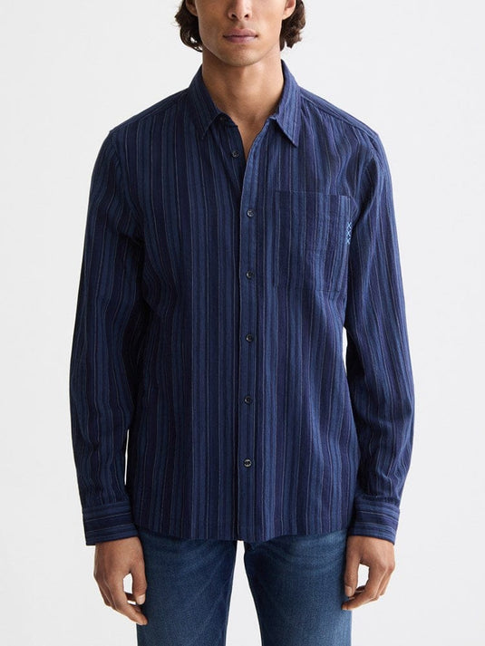 Scotch & Soda Mens Textured Striped Shirt