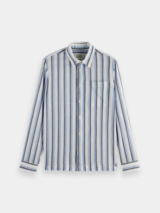 Scotch & Soda Mens Textured Striped Shirt