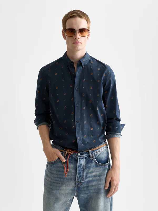 Load image into Gallery viewer, Scotch &amp; Soda Mens Cosmic Sky Ditsy Carbon Shirt
