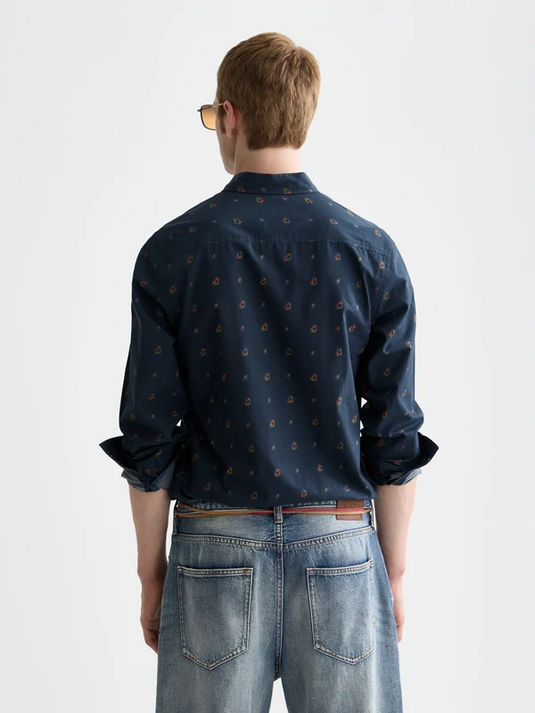 Scotch & Soda Mens Cosmic Sky Ditsy Carbon Shirt