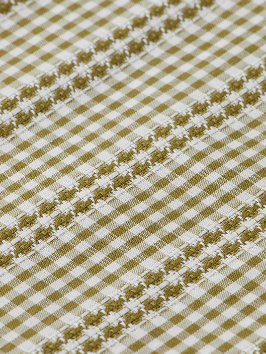 Scotch & Soda Green Moss Micro Check Cotton Poplin Shirt