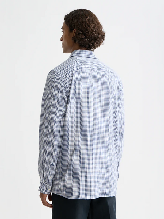 Scotch & Soda Mens Oceana Micro Check Cotton Poplin Shirt