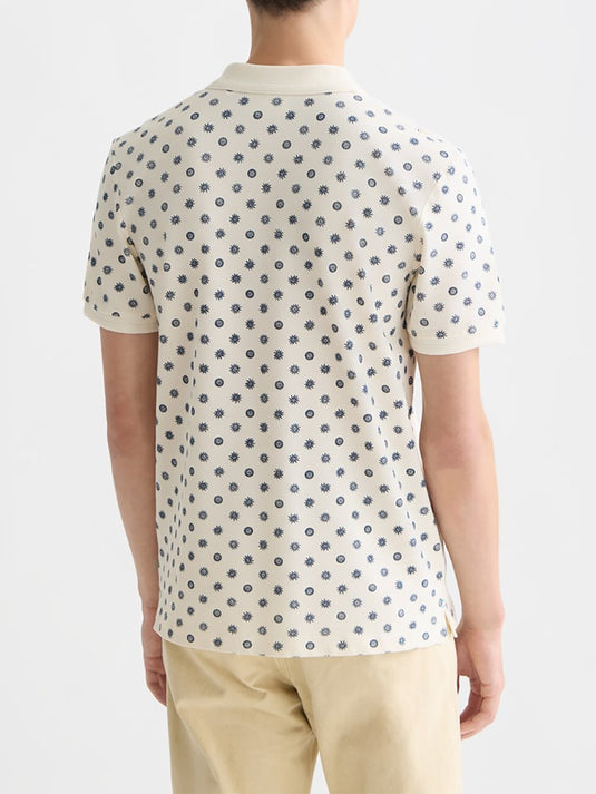Scotch & Soda Mens Microprinted Regular Fit Polo
