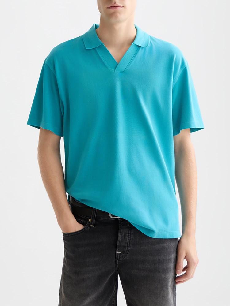 Load image into Gallery viewer, Scotch &amp; Soda Mens Pique Polo - Tahitian Teal
