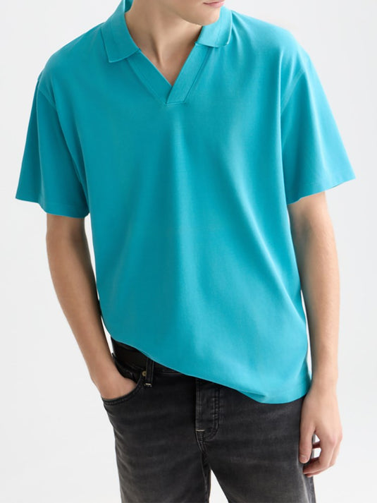 Scotch & Soda Mens Pique Polo - Tahitian Teal