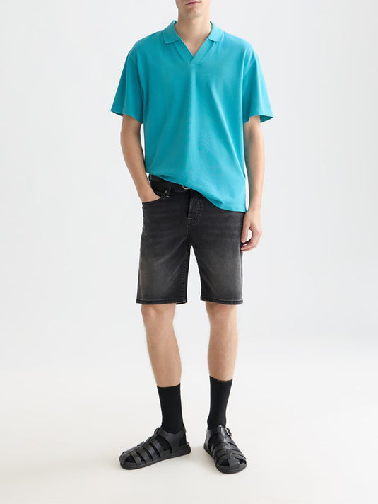 Scotch & Soda Mens Pique Polo - Tahitian Teal