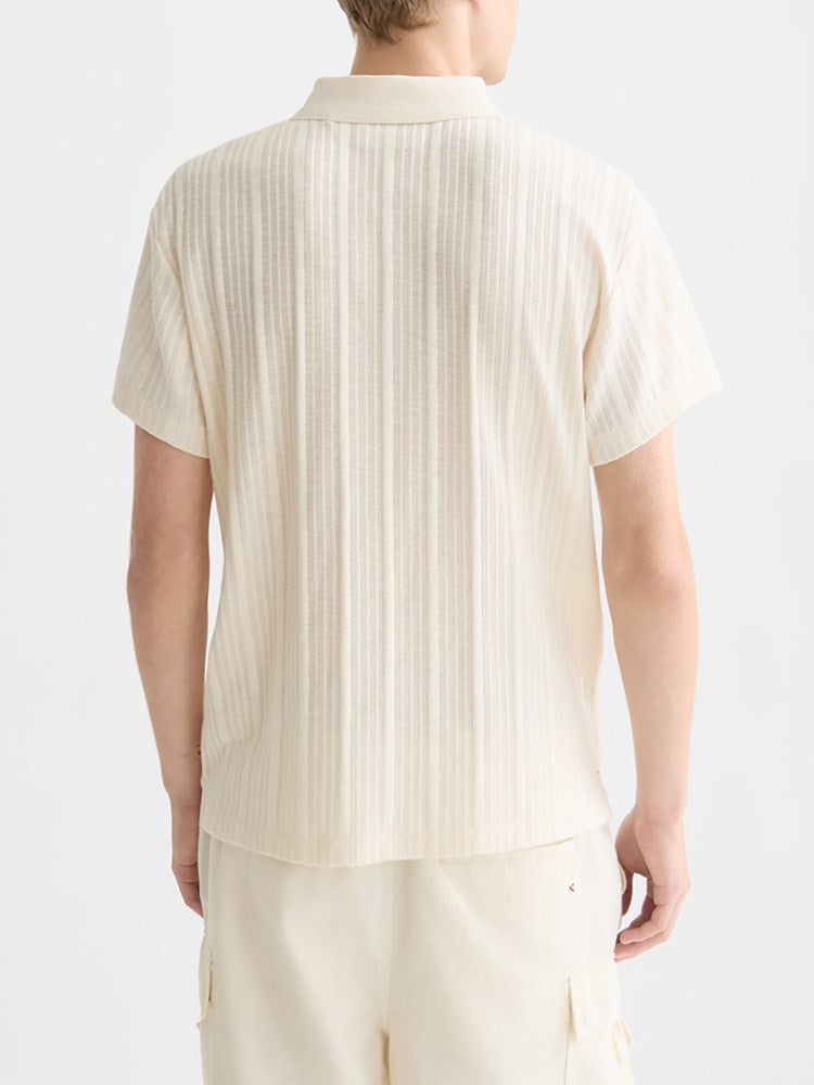 Load image into Gallery viewer, Scotch &amp; Soda Mens Structured Ribbed Polo - Eggnog
