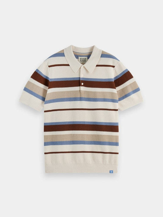 Scotch & Soda Mens Knitted Striped Polo