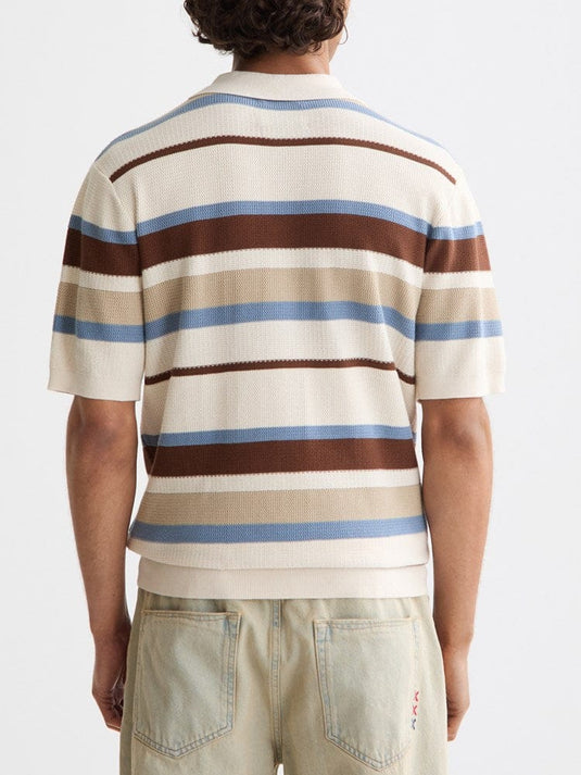 Scotch & Soda Mens Knitted Striped Polo