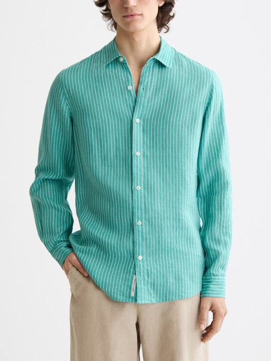 Scotch & Soda Mens Striped Linen Shirt