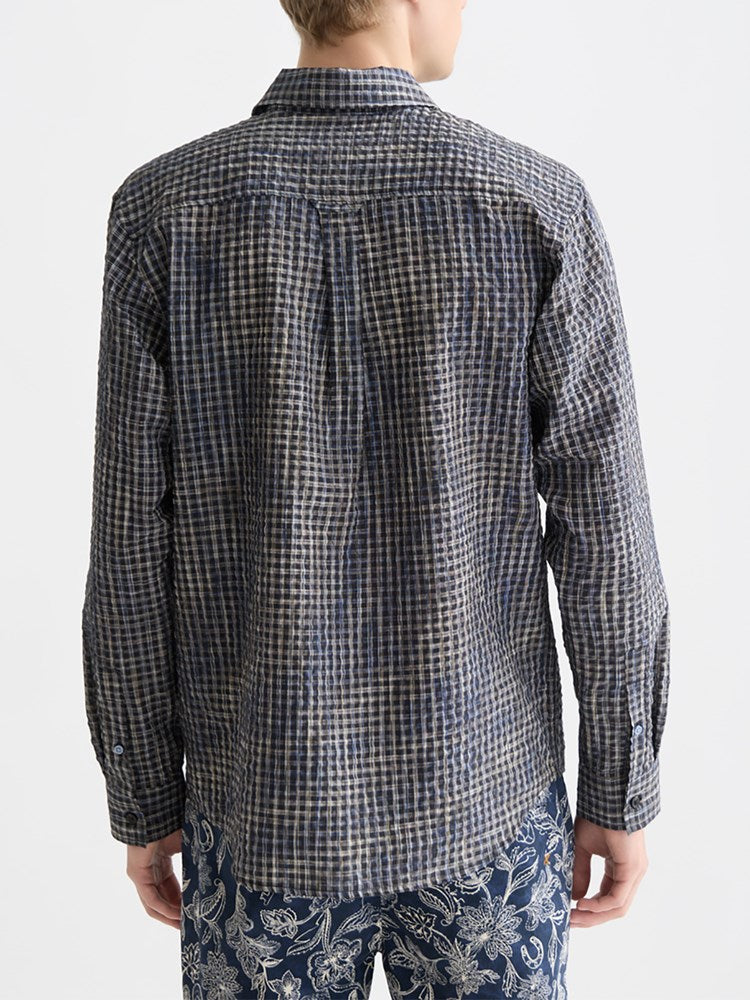 Load image into Gallery viewer, Scotch &amp; Soda Mens Seersucker Micro-Check Shirt
