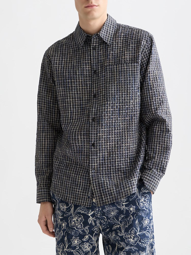 Load image into Gallery viewer, Scotch &amp; Soda Mens Seersucker Micro-Check Shirt
