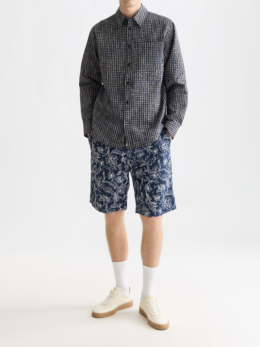 Scotch & Soda Mens Seersucker Micro-Check Shirt