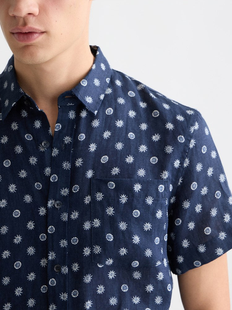 Load image into Gallery viewer, Scotch &amp; Soda Mens Printed Short Sleeve Linen Shirt
