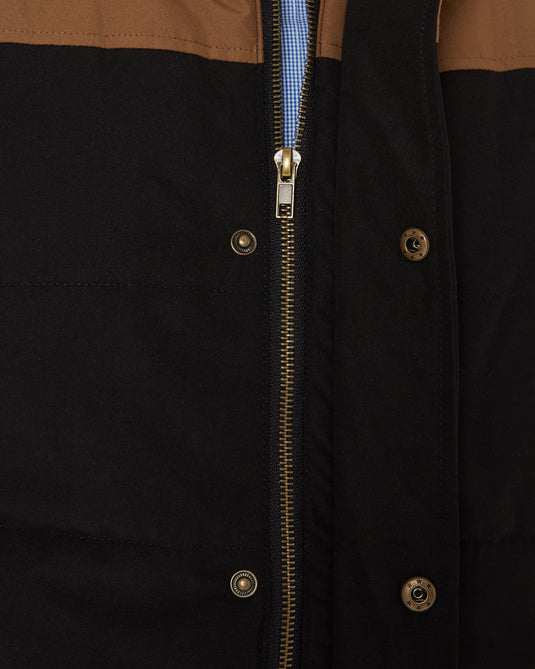 Pilbara Collection Mens Two-Tone Vest - Black/Whisky