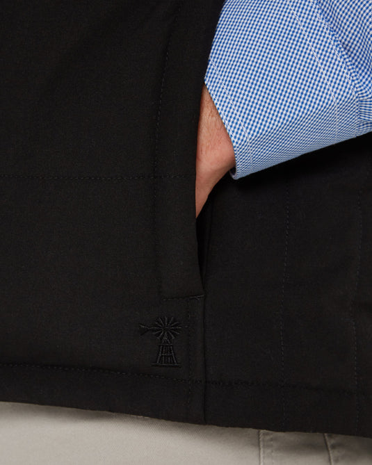 Pilbara Collection Mens Two-Tone Vest - Black/Whisky