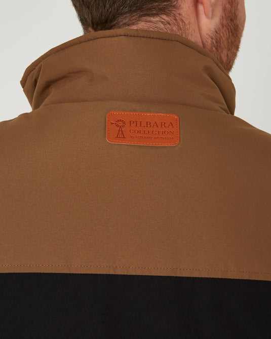 Pilbara Collection Mens Two-Tone Vest - Black/Whisky