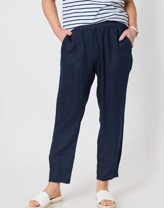 Load image into Gallery viewer, Gordon Smith Womens Sarah Linen Pleat Hem Pant
