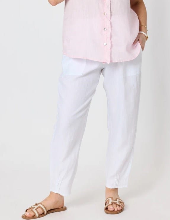 Load image into Gallery viewer, Gordon Smith Womens Sarah Linen Pleat Hem Pant
