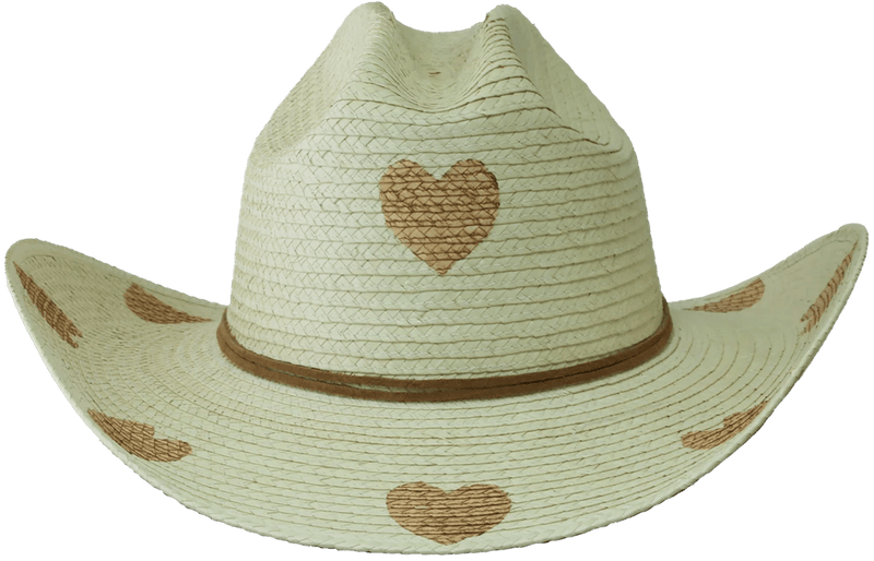 Load image into Gallery viewer, Sunbody Kids Cattleman Hat - Brown Hearts
