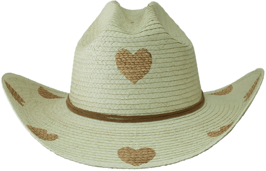 Sunbody Kids Cattleman Hat - Brown Hearts